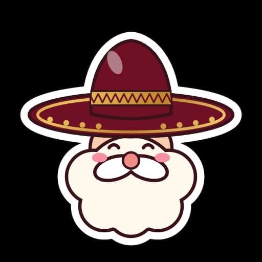 Sticker de Santa Claus con sombrero de charro